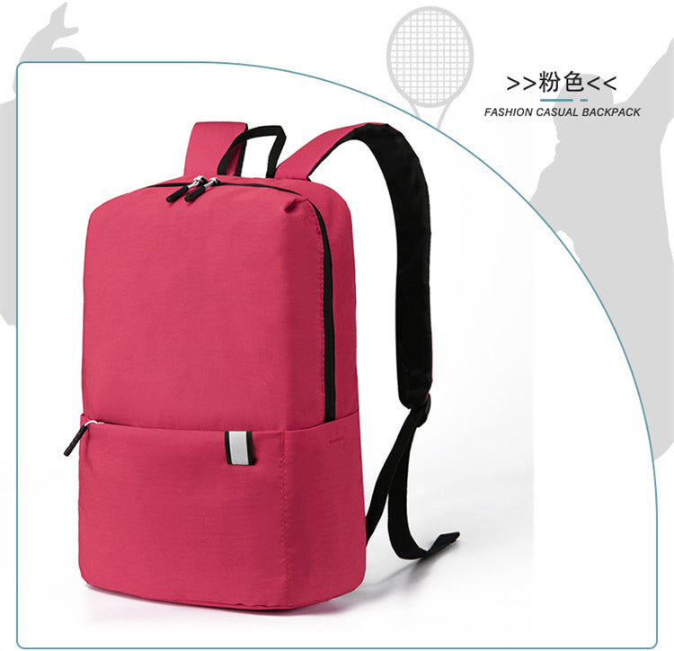 Children Fashion Simple Solid Color Canvas Backpack School Bag