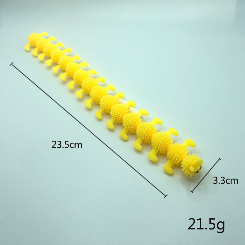 TPR Soft Rubber Caterpillar Bracelet Stress Relief Toy