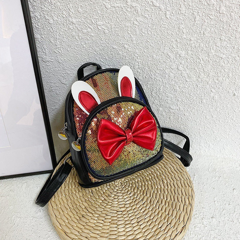 Kids Casual Cute Bow Sequins Backpacks Bag