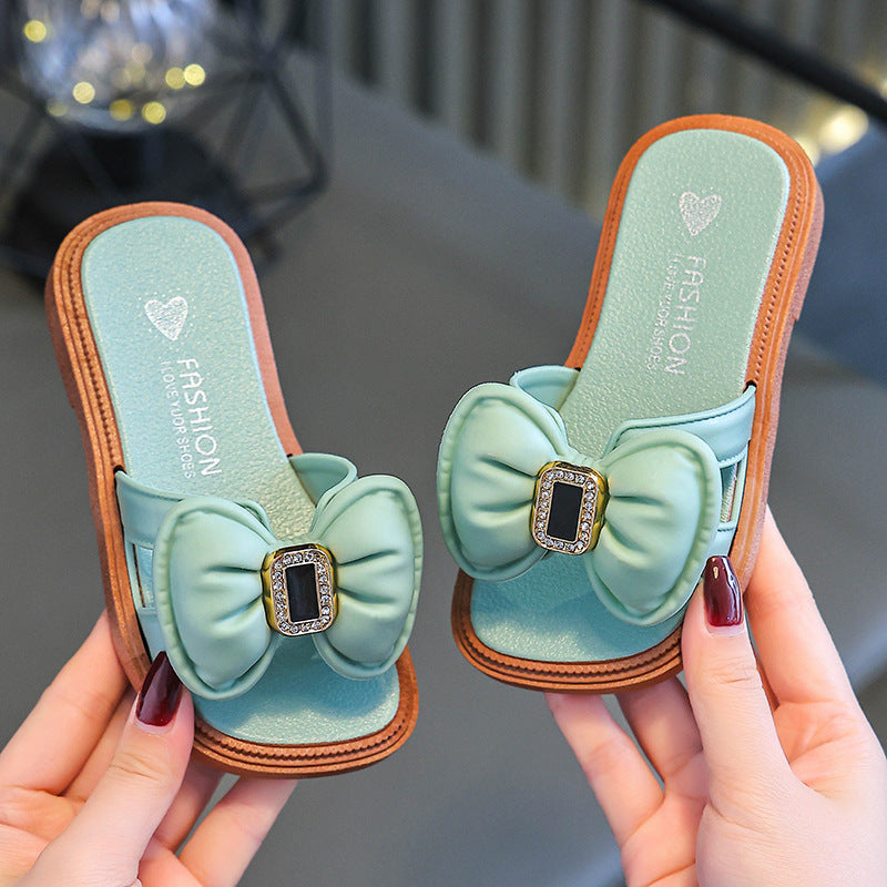 Girls Fashion Bow Slippers