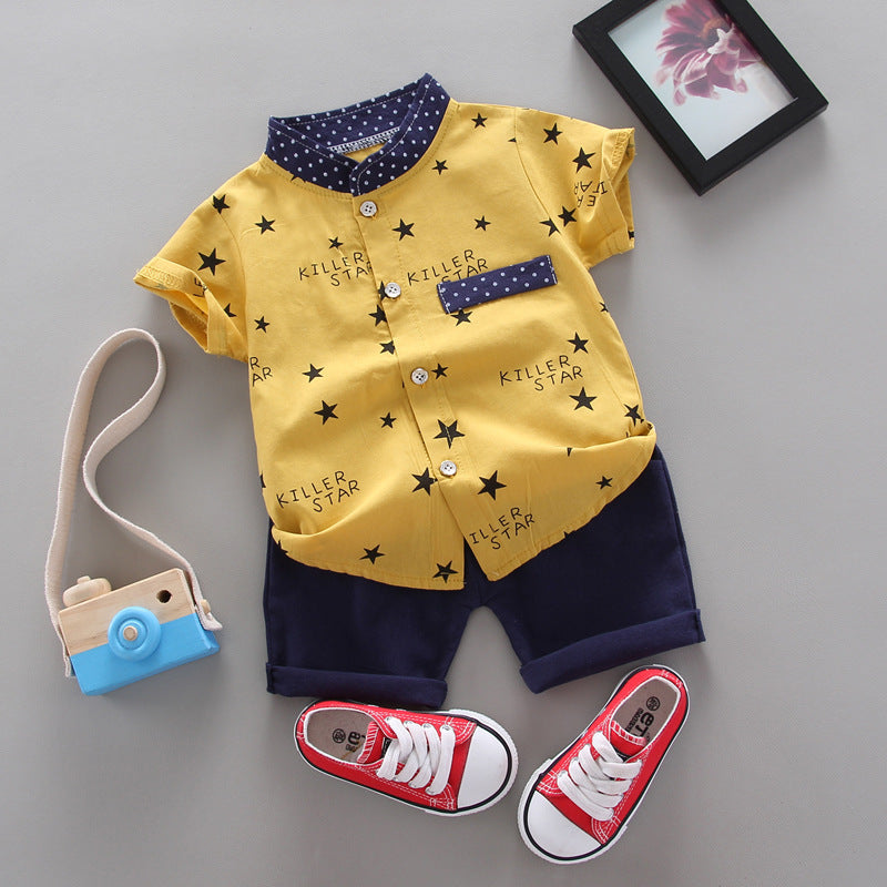 Boy'S Fashion Shirt Two-Piece Set