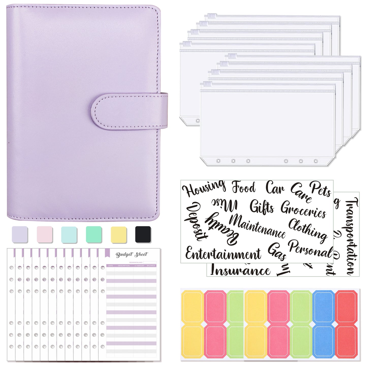 A6 Binder Budget Macaron Leather Notebook