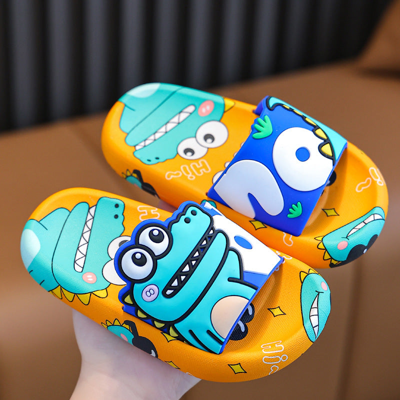 Children Kids Baby Fashion Boys Casual Cute Cartoon Dinosaur Soft Bottom Slippers Shoes