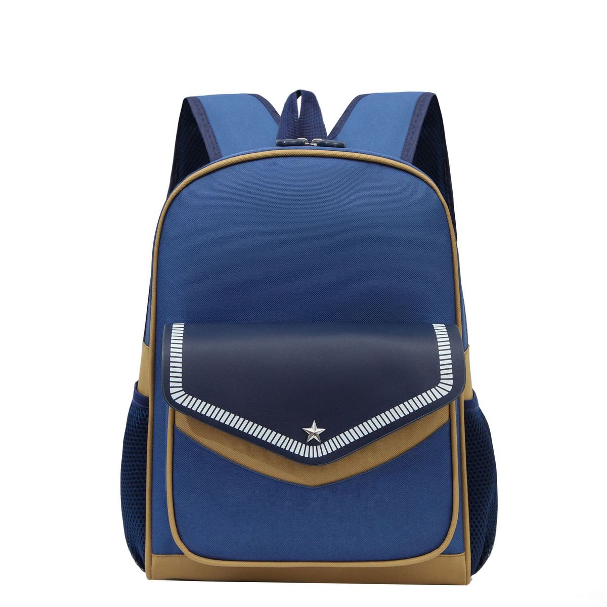 Children Fashion Girls Boys Color Matching Canvas Backpack School Bag