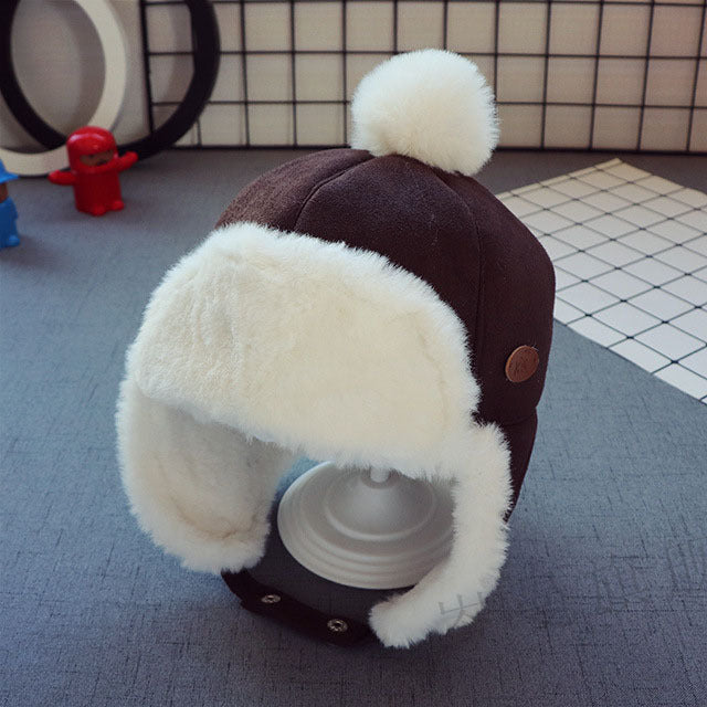 Toddlers Newborn Baby Plus Velvet Warm Ear Protection Hat