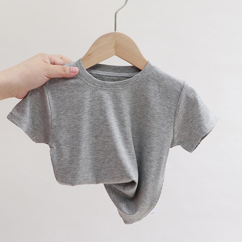 Kids Casual Roun Neck Short Sleeve Loose Basic T-shirt