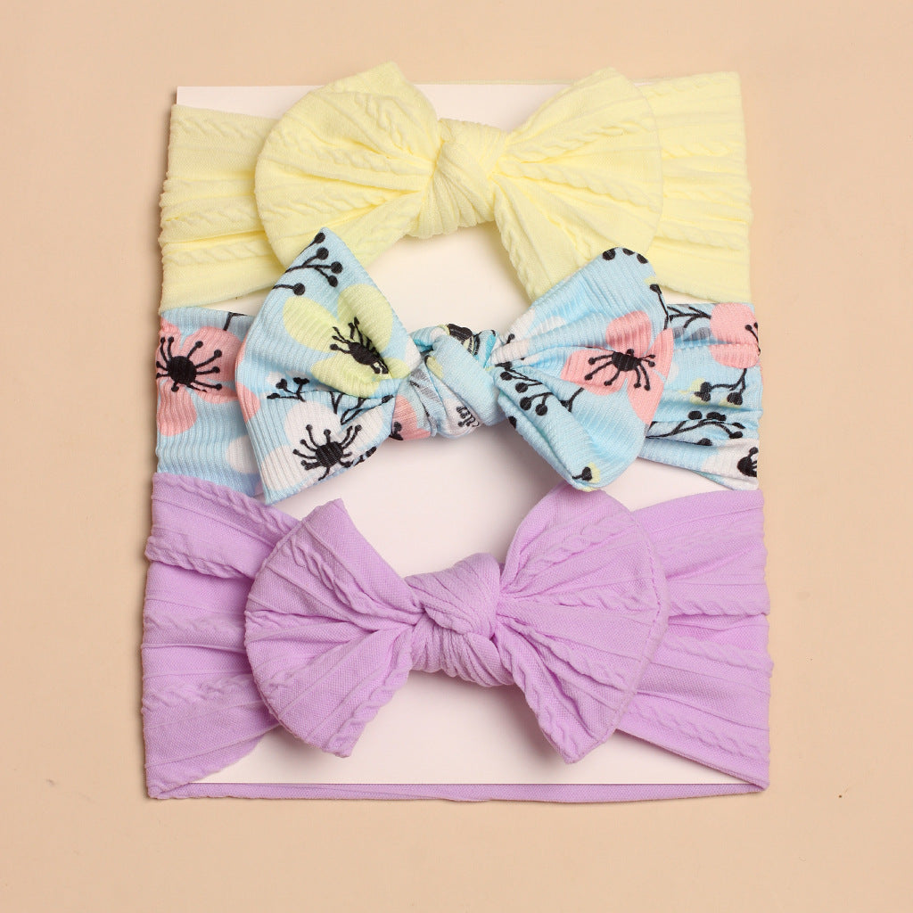 3pcs Spring Summer Baby Headscarf Children Cute Hair Bow Accessories
