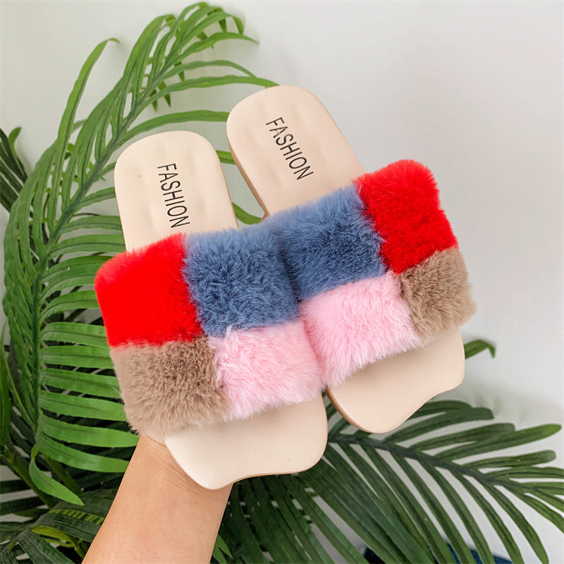 Children Kids Toddlers Girls Cute Color Blocking Slippers Shoes