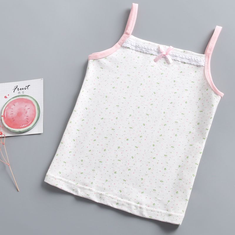 Girls Basic Bow Decor Lace Design Camisole