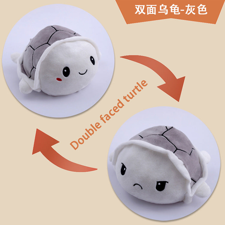 Turn Over Turtle Plush Toy Doll Cartoon Cute Double-Sided Plush Turtle Doll Kids Gift