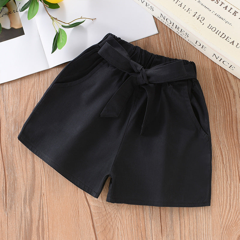 Children Kids Baby Fashion Girls Solid Color Thin Casual Shorts