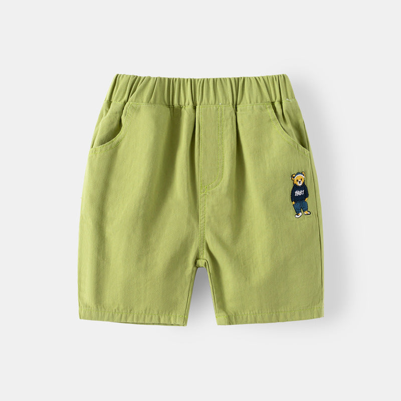 Kids Toddler Boys Fashion Casual Embroidery Cartoon Bear Shorts
