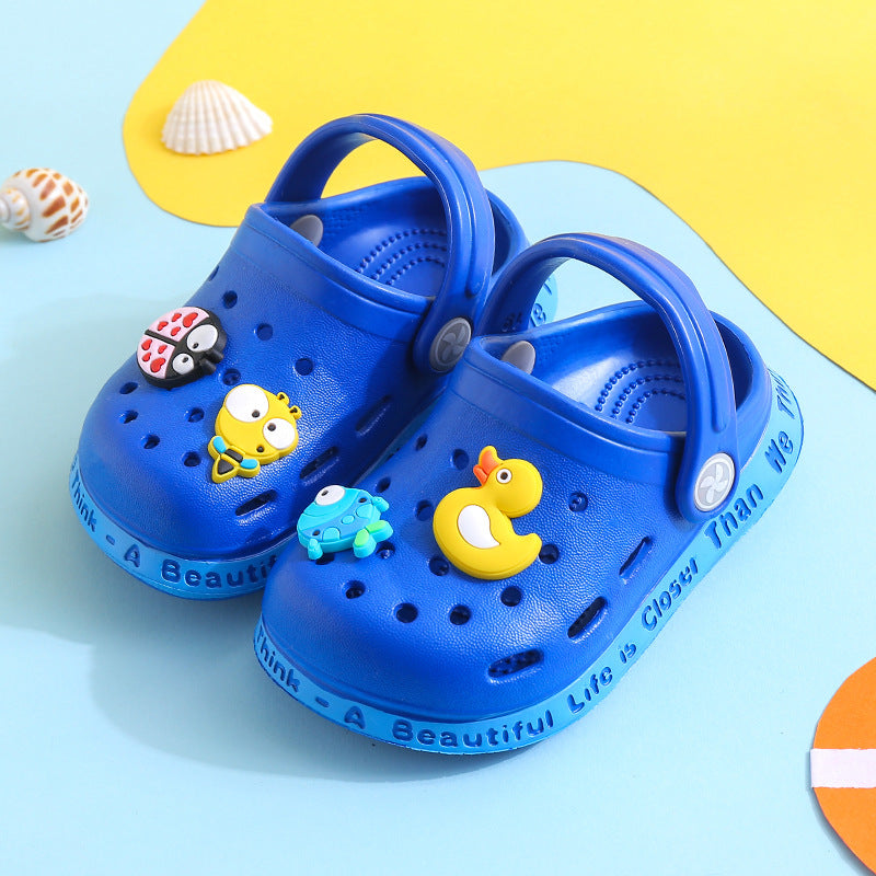 Kids Cute Cartoon Animal Duckling Coccinella Septempunctata Bee Soft Bottom Non-slip Cover Toe Slippers