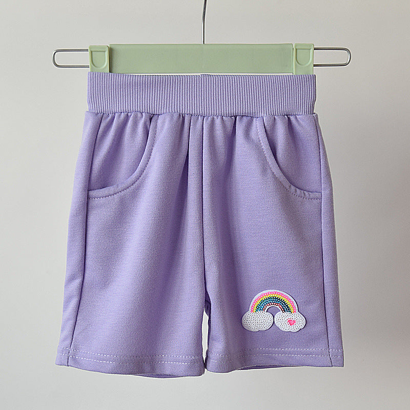 Children Kids Baby Fashion Girls Casual Basic Sports Rainbow Shorts