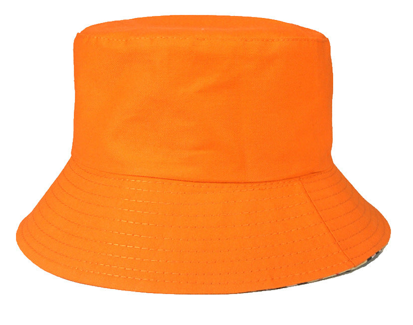 Fashion Solid Color Kids Flat Top Sunshade Sunscreen Double-Sided Bucket Hats