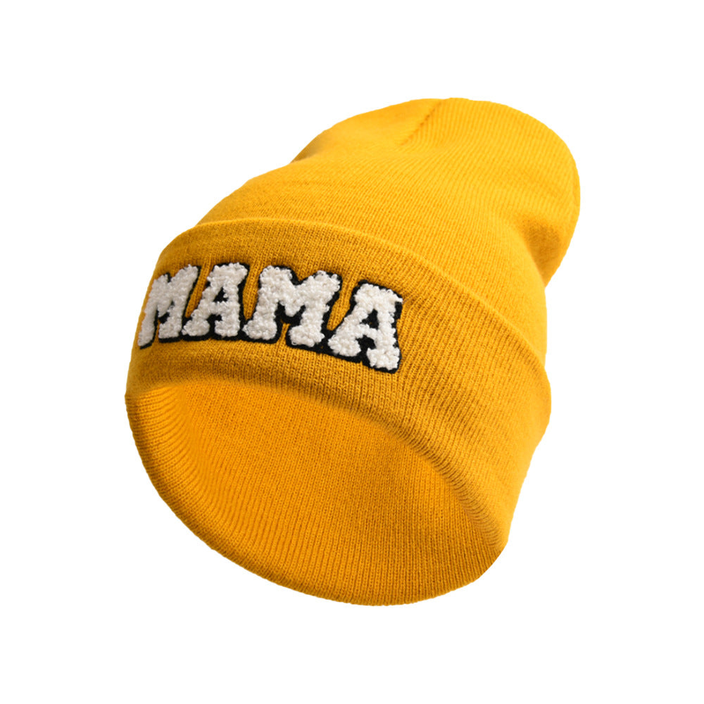 Women'S Letter Embroidery Outdoor Warm Pullover Knitted Hat