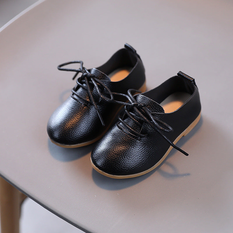 Girls Fashion Solid Color Leather Shoes