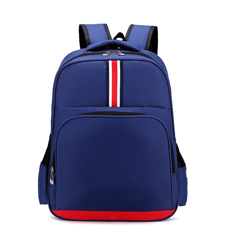 Children Fashion Girls Boys Color Matching Canvas Backpack School Bag