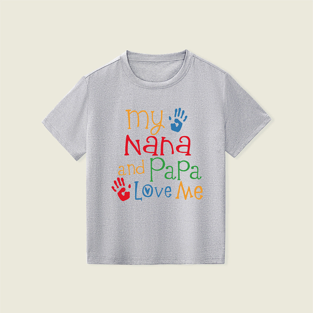 Kids Toddler Boys Fashion Casual Alphabet Print Short Sleeve Round Neck T-Shirt