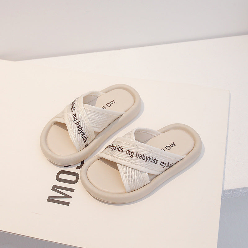 Children Kids Baby Fashion Girls Boys Soft Bottom Cross Beach Casual Slippers Shoes