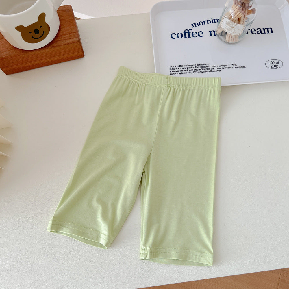 Children Kids Baby Fashion Girls Casual Basic Solid Color Leggings Shorts