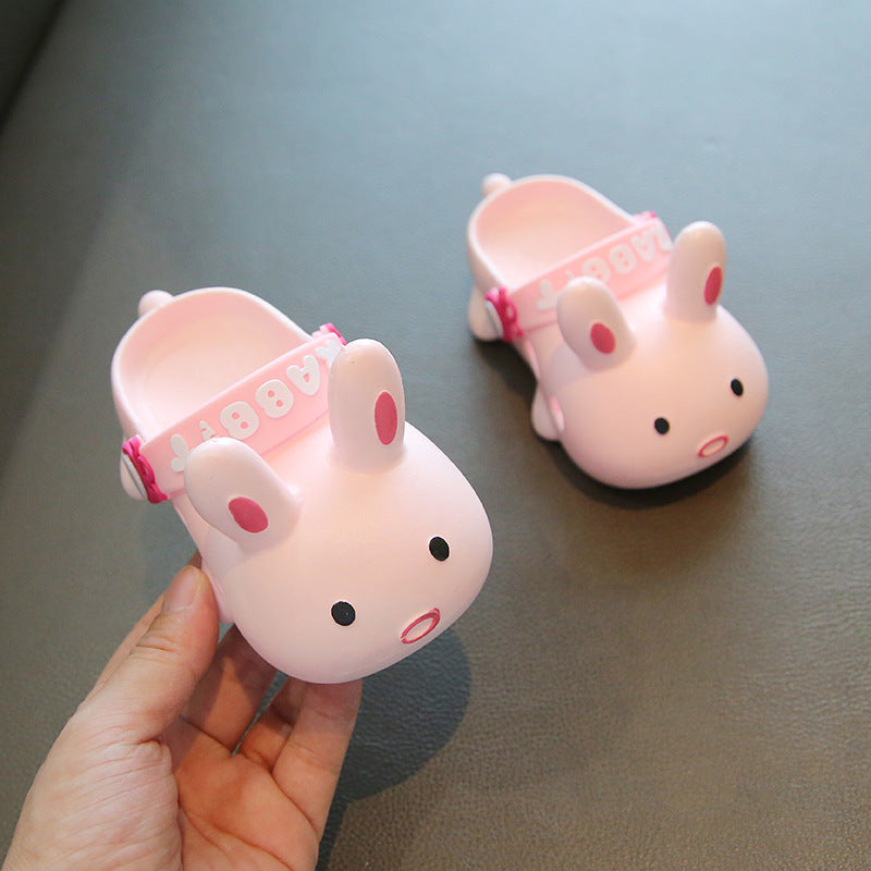 Kids Fashion Cartoon Little White Soft Bottom Non-Slip Toe Slippers