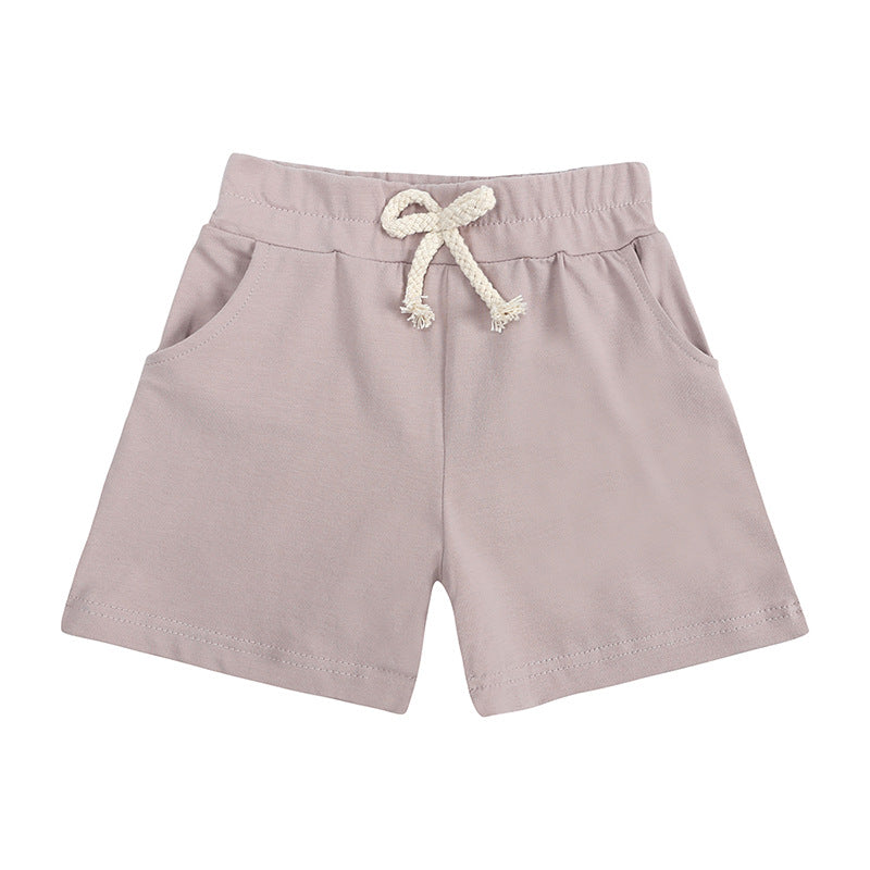 Children Kids Baby Fashion Girls Boys Basic Casual Solid Color Shorts