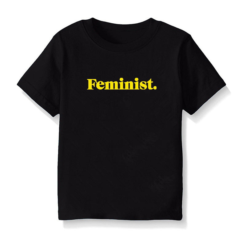 Children Kids Toddlers Girls Boys Short-Sleeved Letter Print T-Shirt