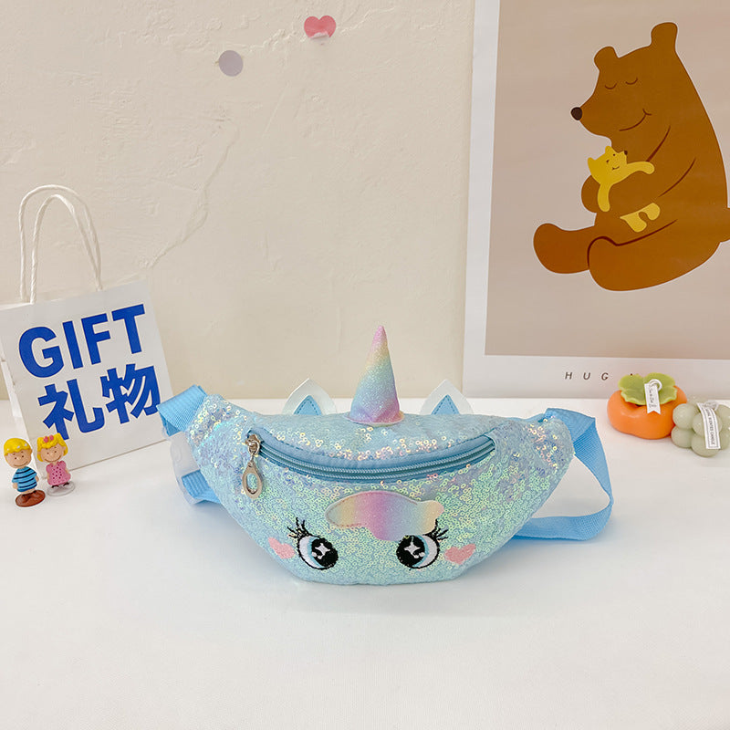 Kids Casual Cute Cartoon Sequins Waist Chest Bag