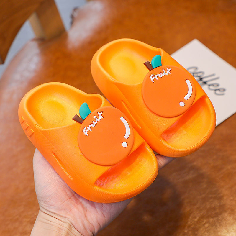 Kids Cute Cartoon Fruit Soft Bottom Non-slip Slippers