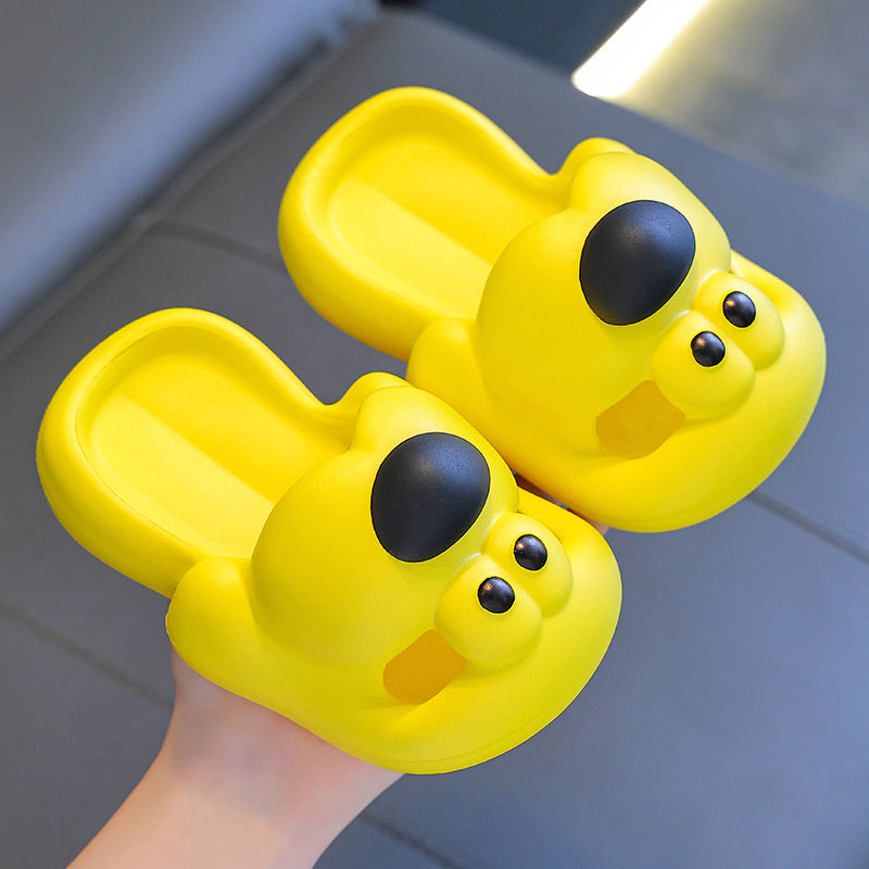 Kids Unisex Cute Cartoon Puppies Thick-Soled Cover Toe Slippers