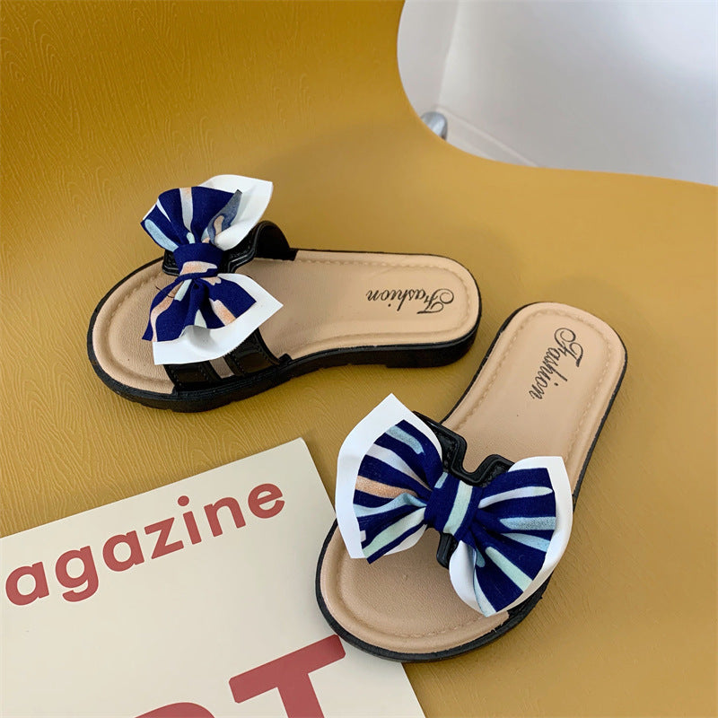 Children Kids Toddlers Girls Bow Princess Slippers Shoes