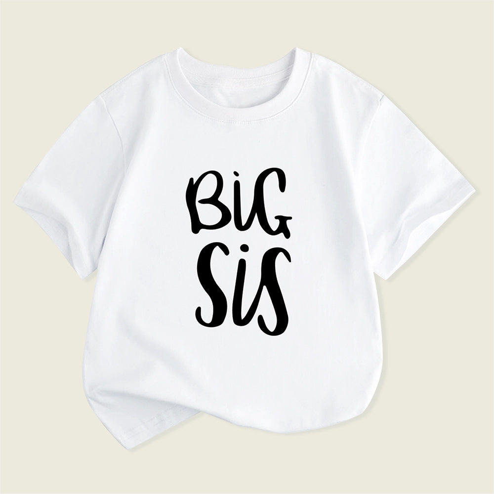 Kids Toddler Boys Girls Casual Cute Alphabet Print Short Sleeve T-Shirt