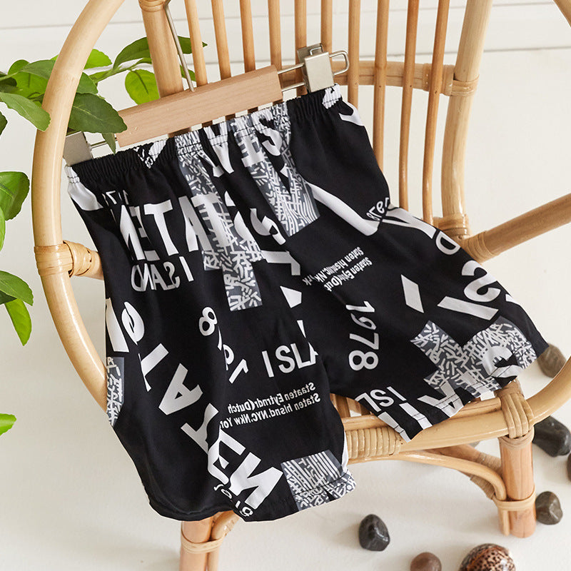 Children Kids Baby Fashion Girls Boys Casual Basic Print Beach Shorts