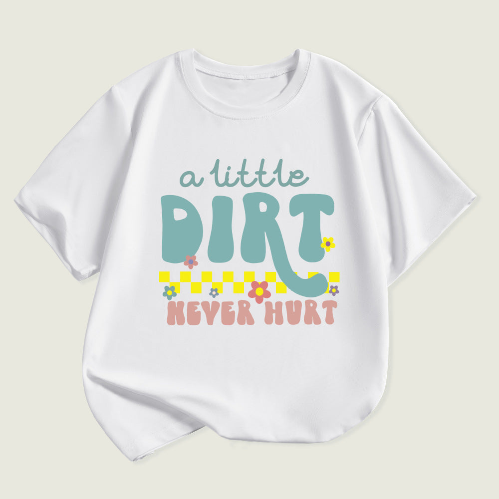 Kids Toddler Boys Girls Alphabet Print Short Sleeve T-Shirt