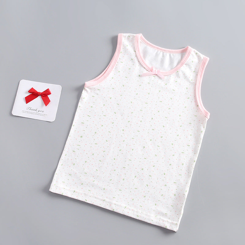 Kids Girls Basic Round Neck Sleeveless Soft Comfortable Vest