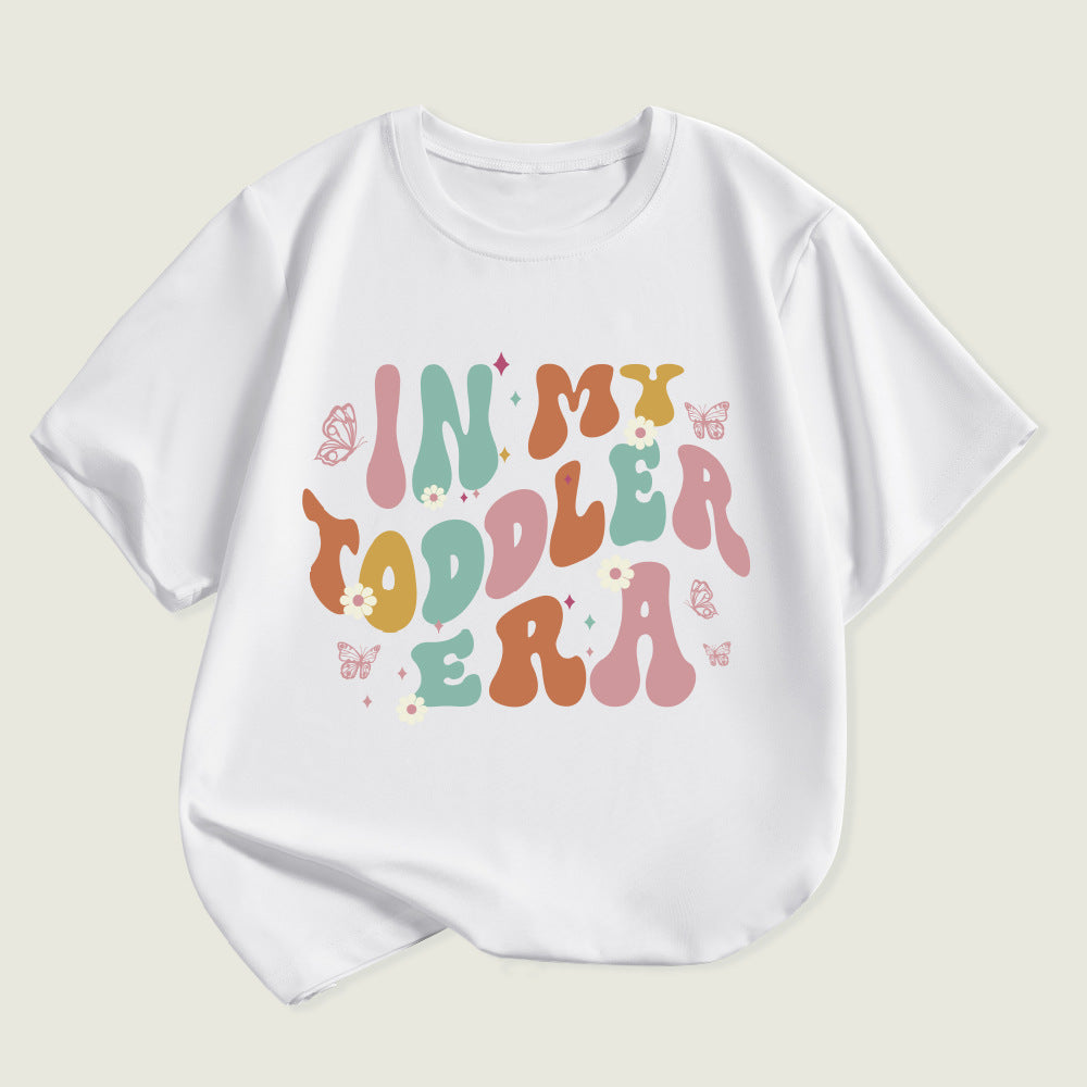 Kids Toddler Boys Girls Alphabet Print Short Sleeve T-Shirt