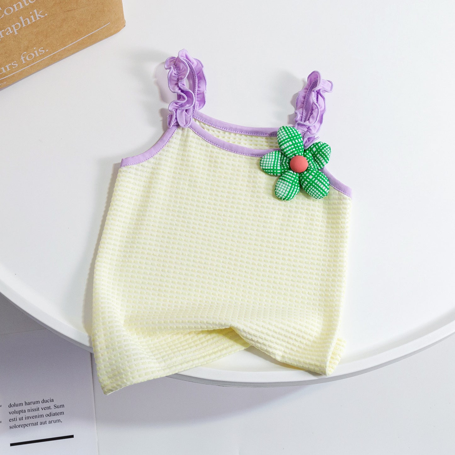 Children Kids Toddlers Girls Floral Stripe Sleeveless Camisole Vest