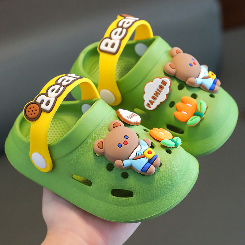 Children Kids Baby Fashion Girls Boys Cartoon Rabbit Bear Soft Sole Casual Clogs Slippers Shoes