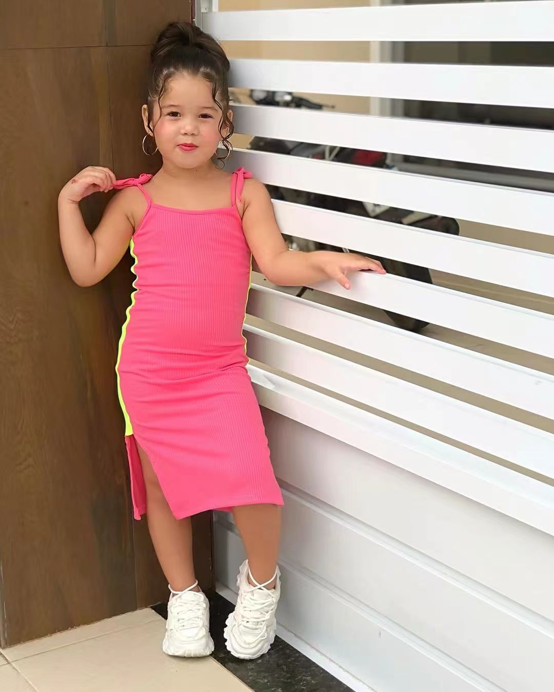 Summer Children Toddler Girls Casual Rib-Knit Sling Dress