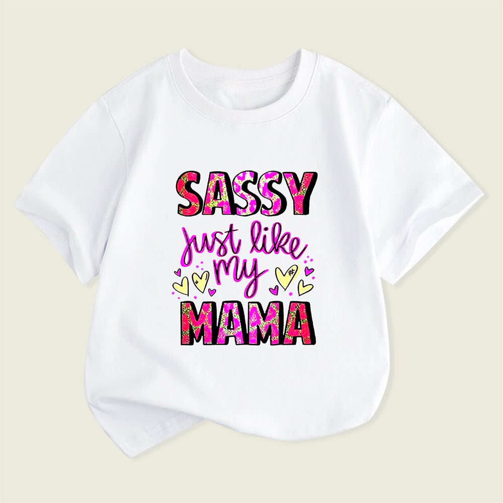 Kids Toddler Boys Girls Casual Cute Alphabet Print Short Sleeve T-Shirt