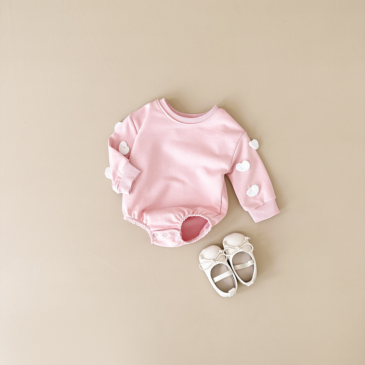 Newborn Infant Baby Stereo Clouds Floral One-Piece Rompers