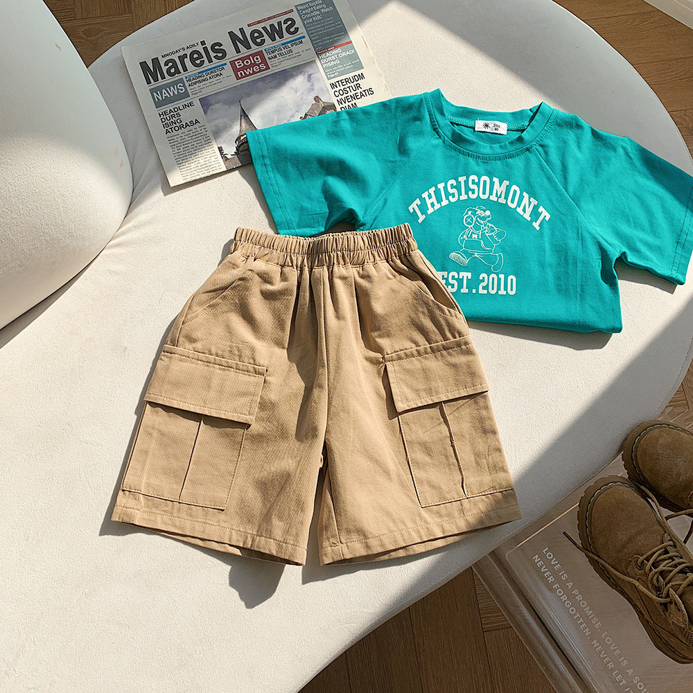 Children Kids Baby Fashion Girls Boys Casual Solid Color Shorts