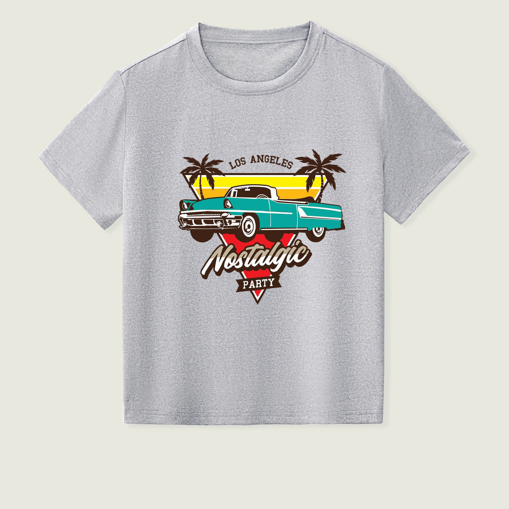 Kids Toddler Boys Girls Car Print Short Sleeve T-Shirt