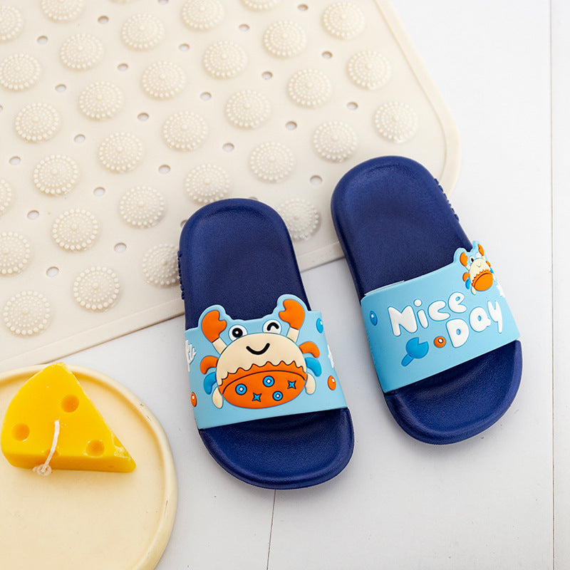 Children Kids Baby Fashion Girls Boys Casual Cartoon Cute Crab Home Non-Slip Slippers Shoes