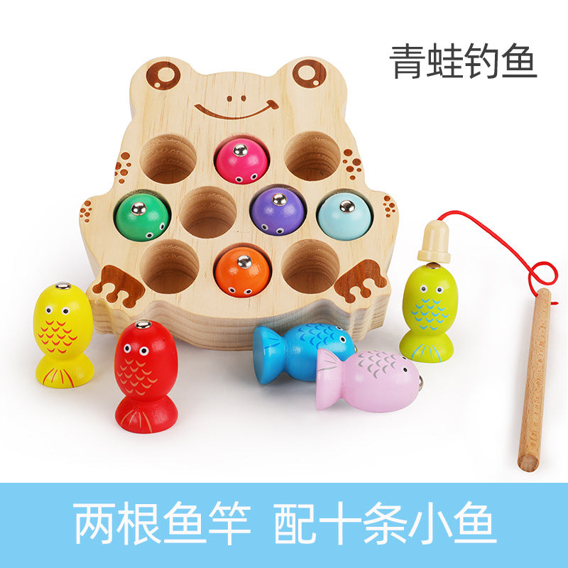 1- To 3-Year-Old Early Teaching Kitten Fishing Educational Building Block Toy