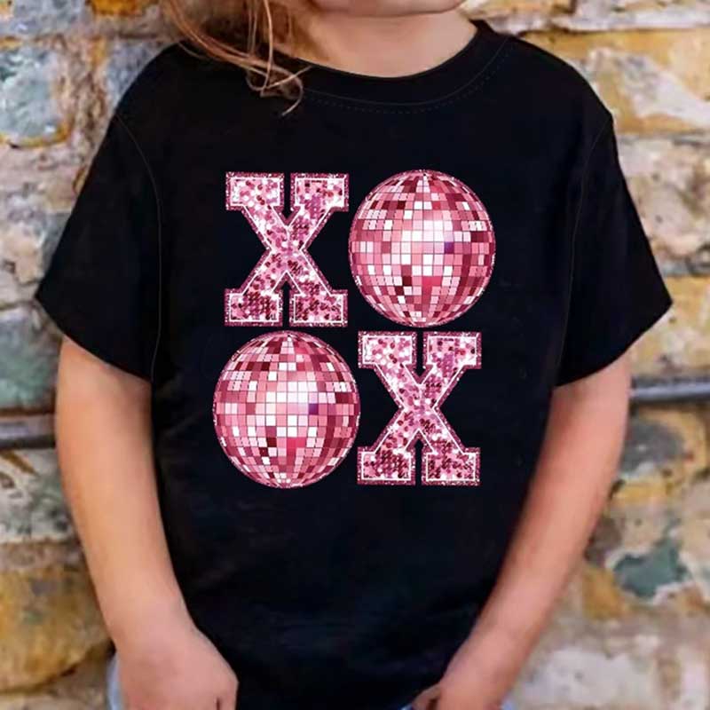 Kids Toddler Girls Casual Alphabet Print Short Sleeve T-Shirt