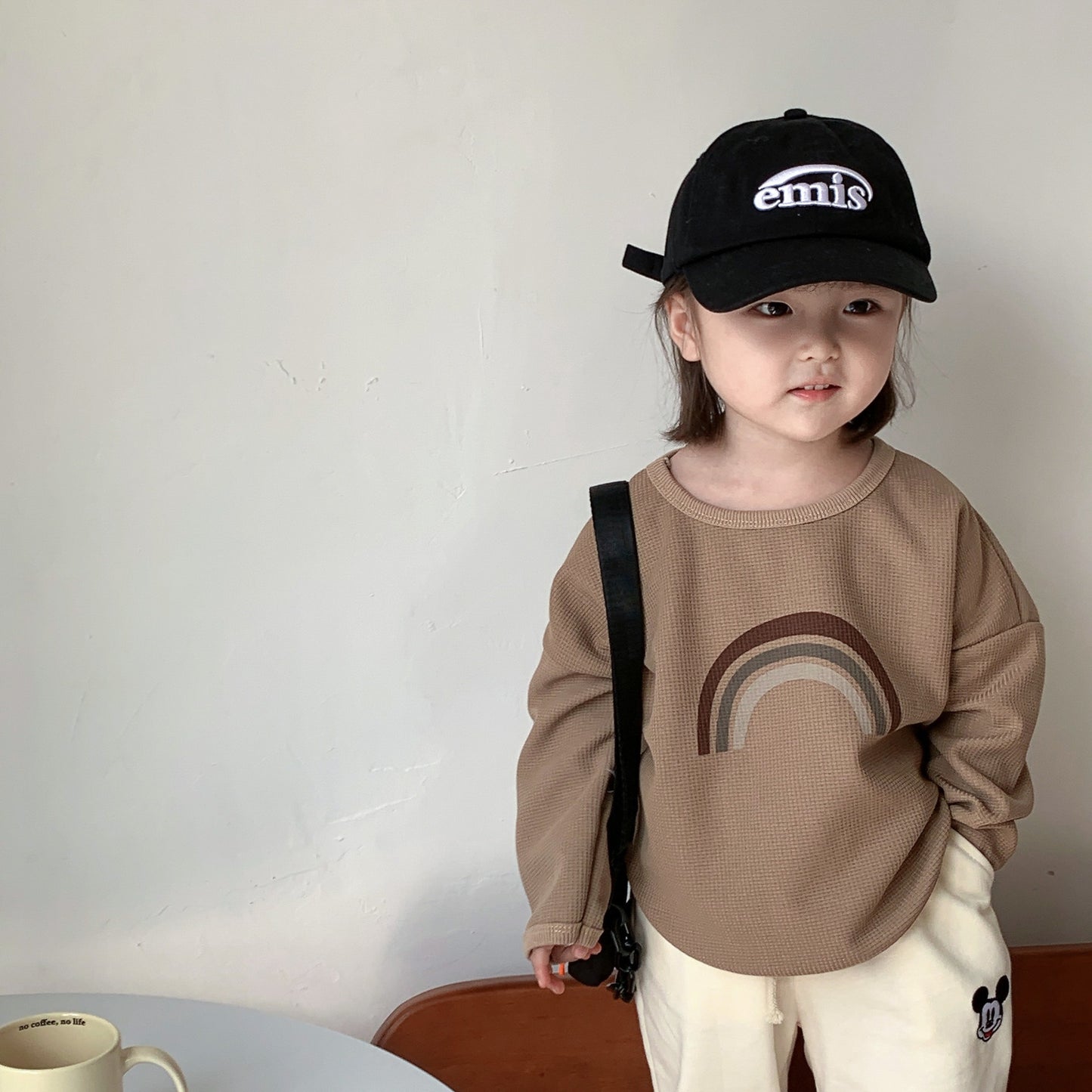 Children Kids Baby Fashion Boys Girls Casual Long Sleeve Rainbow Print T-Shirt