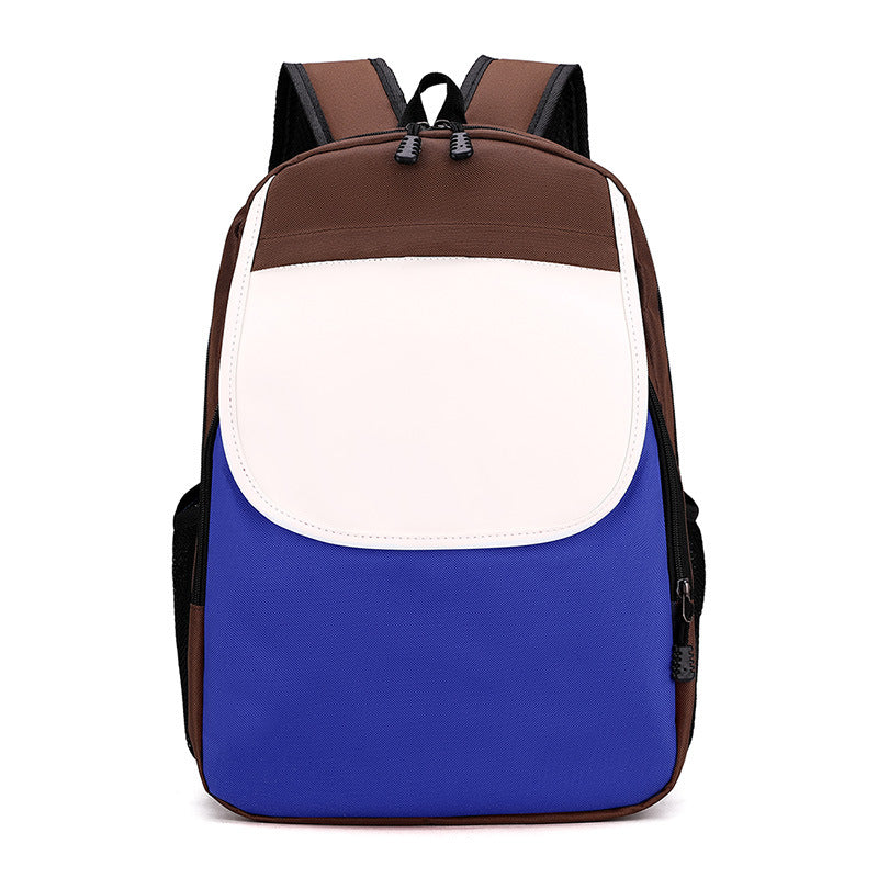 Children Fashion Girls Boys Color Matching Canvas Backpack School Bag