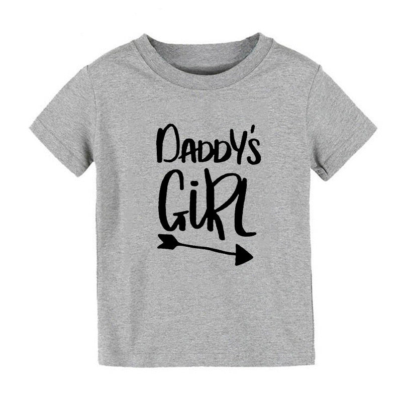 Children Kids Baby Fashion Boys Girls Short Sleeve Daddy'S Mama'S Letter Print T-Shirt